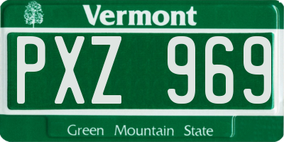 VT license plate PXZ969