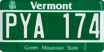 VT license plate PYA174