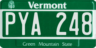 VT license plate PYA248