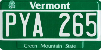 VT license plate PYA265