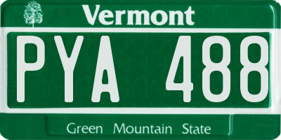 VT license plate PYA488