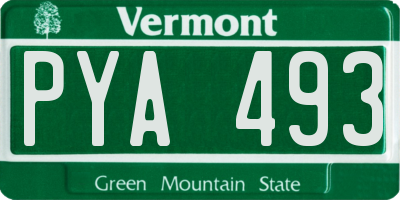 VT license plate PYA493
