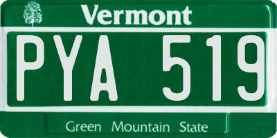 VT license plate PYA519