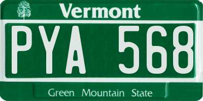 VT license plate PYA568