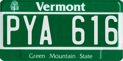 VT license plate PYA616