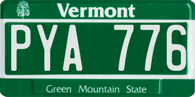 VT license plate PYA776