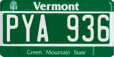 VT license plate PYA936