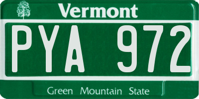 VT license plate PYA972