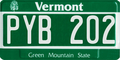 VT license plate PYB202