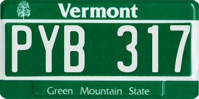 VT license plate PYB317
