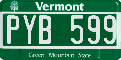 VT license plate PYB599