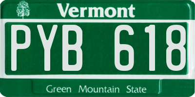 VT license plate PYB618