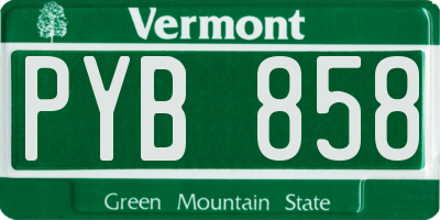 VT license plate PYB858