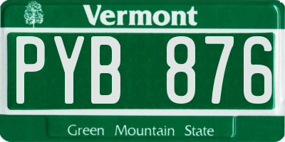 VT license plate PYB876