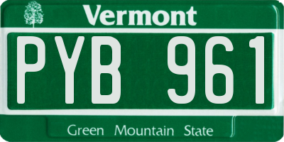 VT license plate PYB961