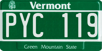 VT license plate PYC119