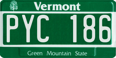 VT license plate PYC186