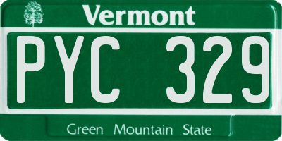 VT license plate PYC329