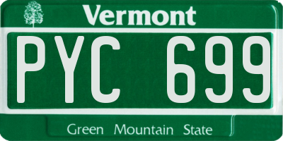 VT license plate PYC699