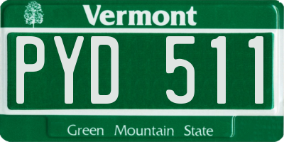 VT license plate PYD511