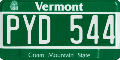 VT license plate PYD544