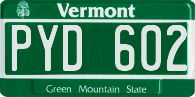 VT license plate PYD602