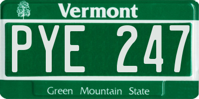 VT license plate PYE247