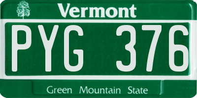 VT license plate PYG376