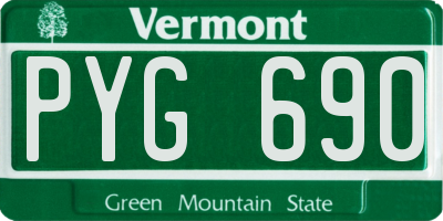 VT license plate PYG690