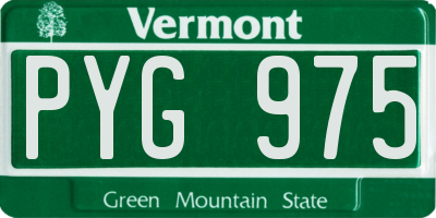 VT license plate PYG975