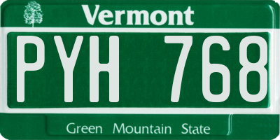 VT license plate PYH768