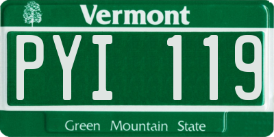 VT license plate PYI119