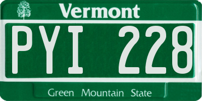 VT license plate PYI228