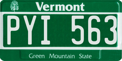 VT license plate PYI563