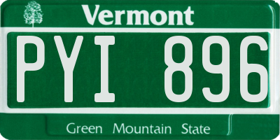 VT license plate PYI896