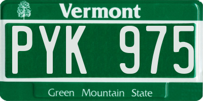 VT license plate PYK975