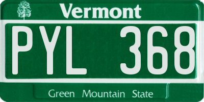 VT license plate PYL368