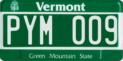 VT license plate PYM009