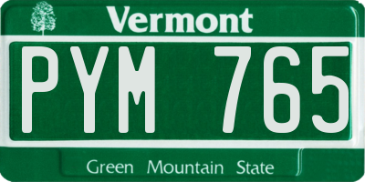VT license plate PYM765