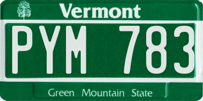 VT license plate PYM783