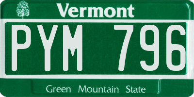 VT license plate PYM796