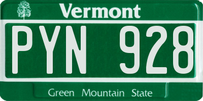 VT license plate PYN928