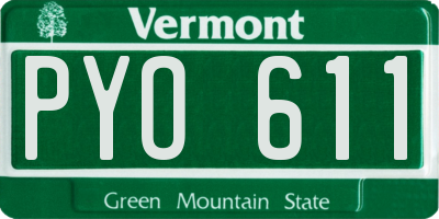 VT license plate PYO611