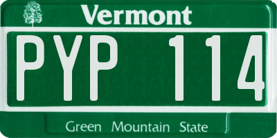 VT license plate PYP114