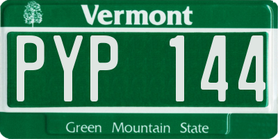 VT license plate PYP144