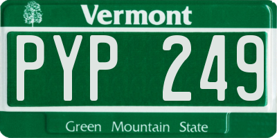 VT license plate PYP249