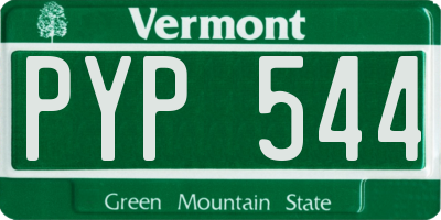 VT license plate PYP544