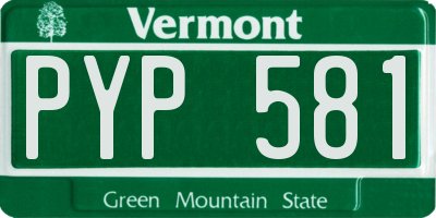 VT license plate PYP581