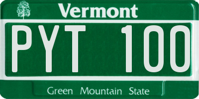 VT license plate PYT100