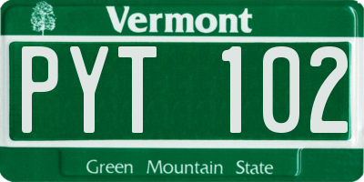 VT license plate PYT102